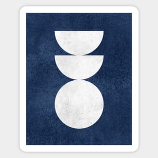 Woodblock Blue Navy 2 Sticker